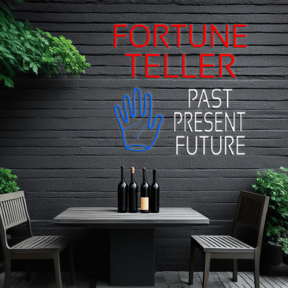 Red Fortune Teller White Past Present Future Led Neon Signs