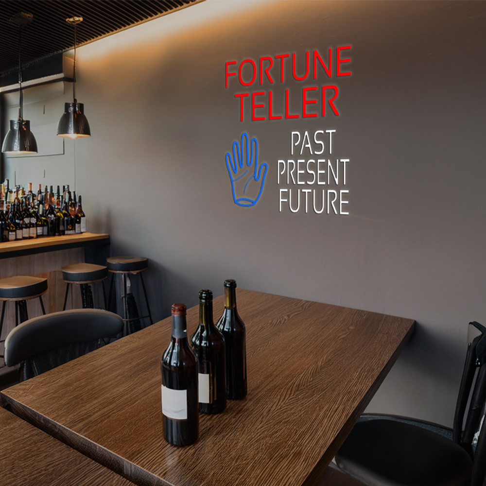 Red Fortune Teller White Past Present Future Led Neon Signs