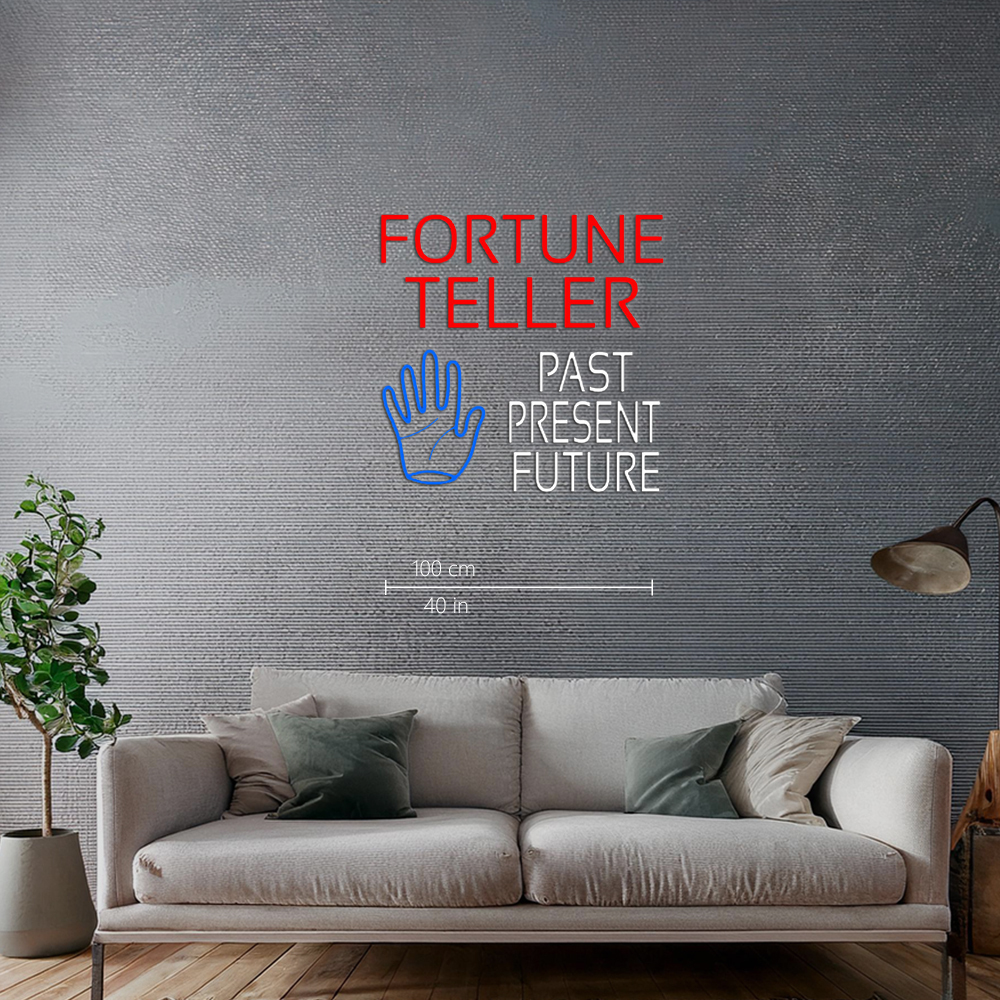 Red Fortune Teller White Past Present Future Led Neon Signs