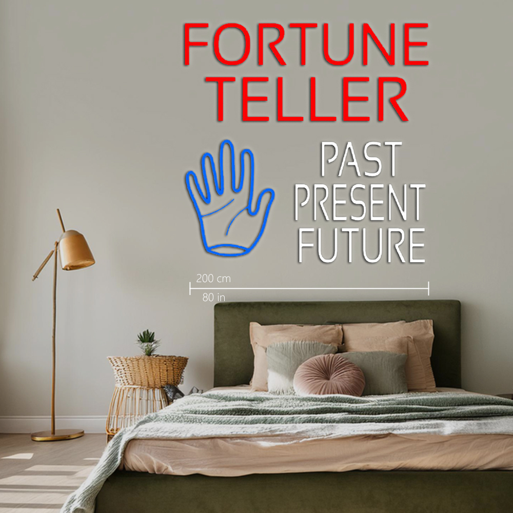Red Fortune Teller White Past Present Future Led Neon Signs
