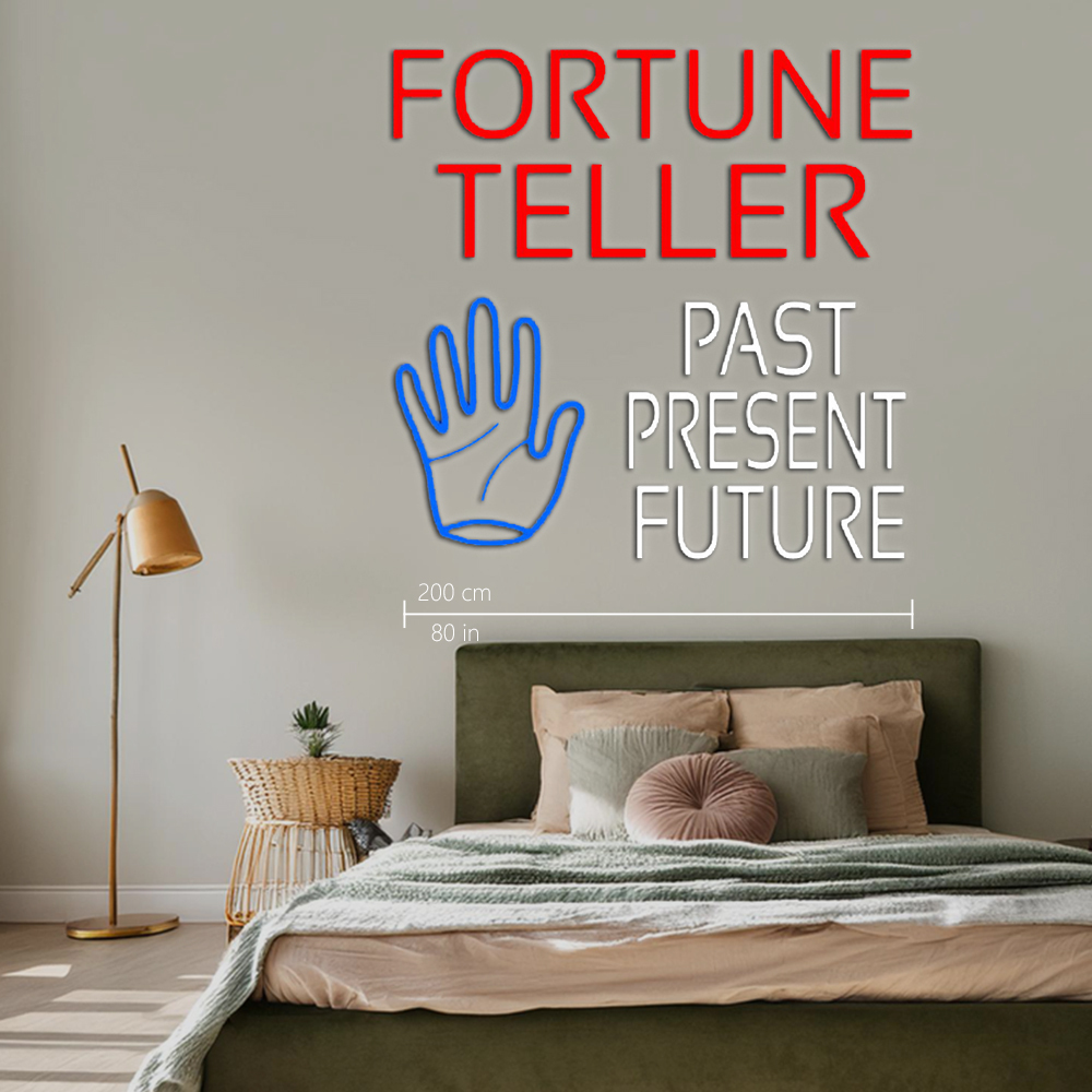 Red Fortune Teller White Past Present Future Led Neon Signs