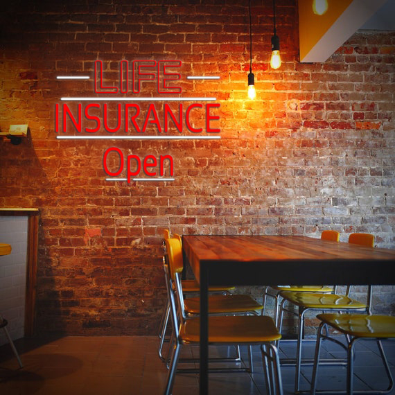 Red Life Insurance Open Handmade Art Neon Sign Home Decor