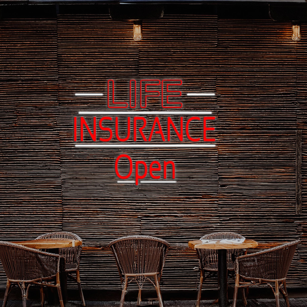 Red Life Insurance Open Handmade Art Neon Sign Home Decor