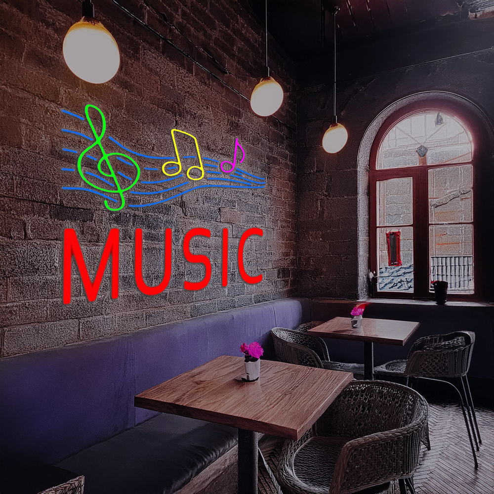 Red Music With Musical Notes Handmade Art Neon Sign Home Decor