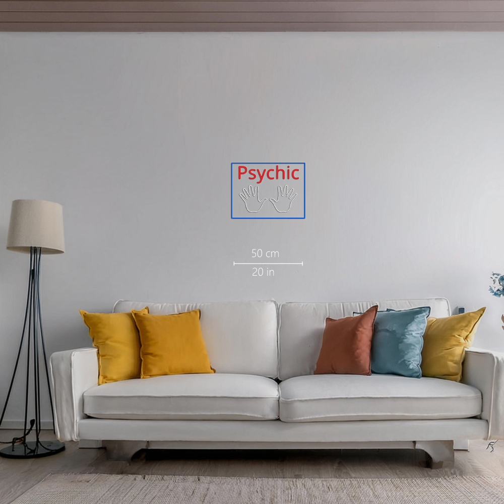 Red Psychic White Palms And Blue Border Led Neon Signs