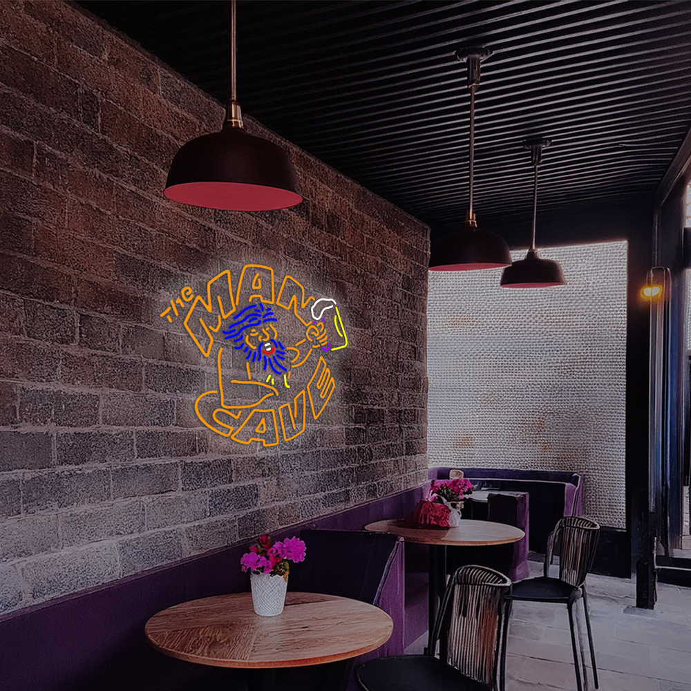 Retro Man Beer Glass Man Cave Handmade Art Neon Sign Home Decor