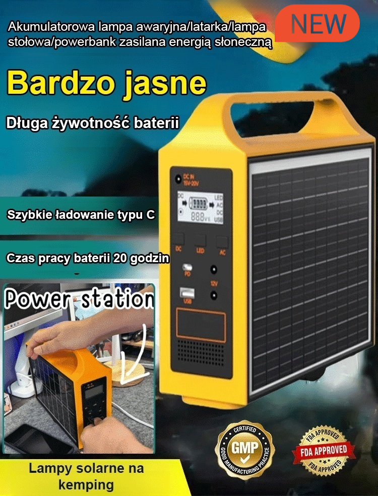 【🔥Darmowy okres próbny】Solarna lampa do oświetlenia awaryjnego 