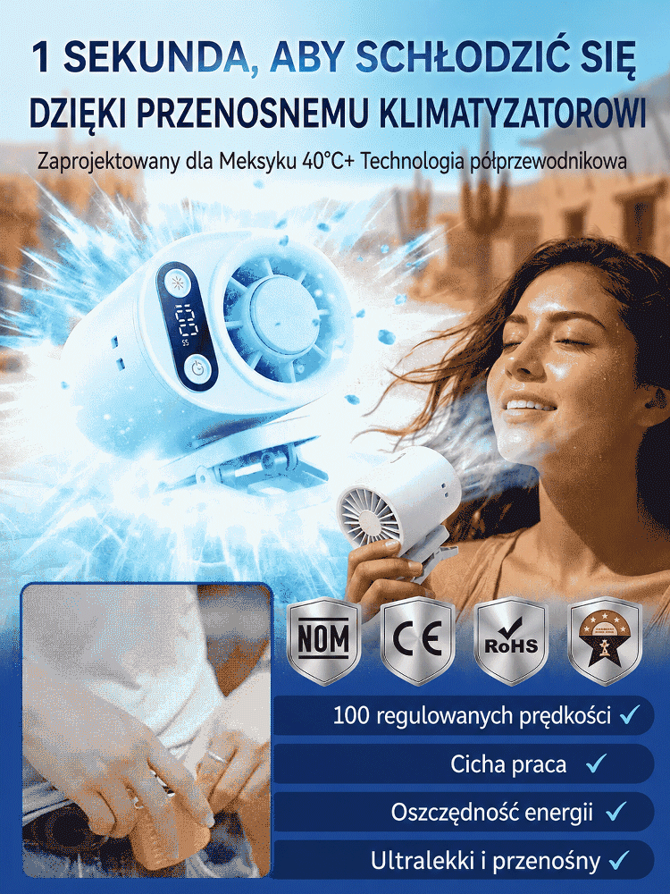 Mini klimatyzator AI chłodzi do 16°C w 3 sekundy, teraz 30% taniej!    Bateria 10000 mAh, do 48h pracy!