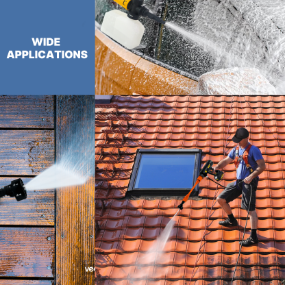 T TOVIA Cordless Pressure Washer Gun, 870PSI Electric Washer Kit, Portable Power Cleaner with 6-in-1 and 0-180°Adjustable Nozzle, Waterproof Battery for Washing Cars Patio Fence Watering Plants-T TOVIA Offical Online Store