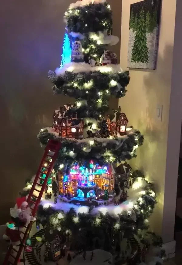🎄Ferris Wheel Christmas Tree (With A Train, A Ferris Wheel, A Brightly Lit House And A Santa)🎄