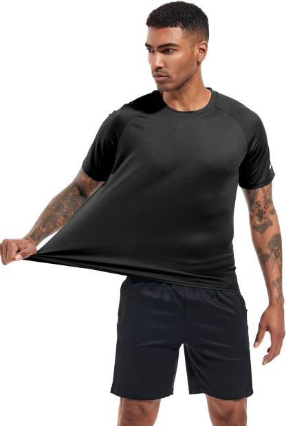 1 or 3 Pack Men's Workout Running Shirts, Dry Fit Moisture Wicking T-Shirts, Sports Gym Athletic Short Sleeve Shirts