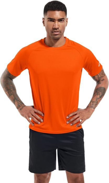 1 or 3 Pack Men's Workout Running Shirts, Dry Fit Moisture Wicking T-Shirts, Sports Gym Athletic Short Sleeve Shirts