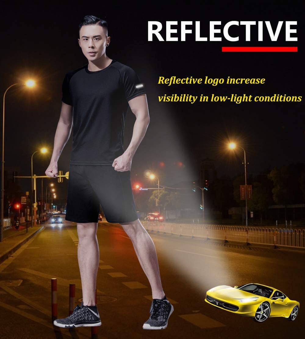 1 or 3 Pack Men's Workout Running Shirts, Dry Fit Moisture Wicking T-Shirts, Sports Gym Athletic Short Sleeve Shirts