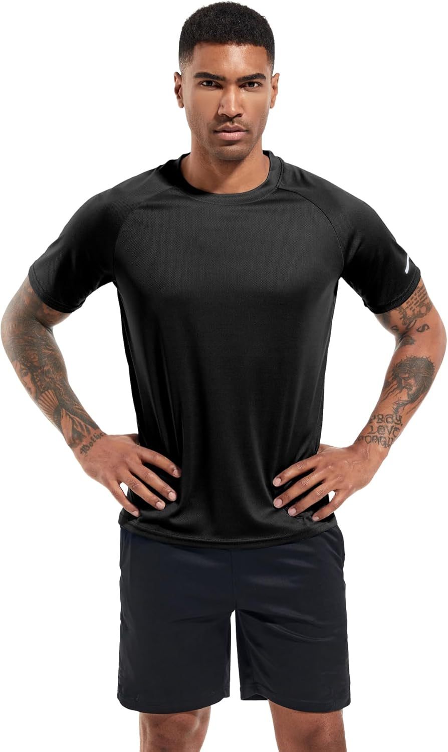 1 or 3 Pack Men's Workout Running Shirts, Dry Fit Moisture Wicking T-Shirts, Sports Gym Athletic Short Sleeve Shirts