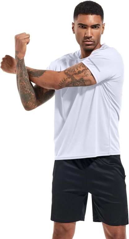 1 or 3 Pack Men's Workout Running Shirts, Dry Fit Moisture Wicking T-Shirts, Sports Gym Athletic Short Sleeve Shirts