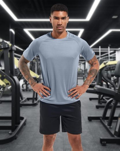 1 or 3 Pack Men's Workout Running Shirts, Dry Fit Moisture Wicking T-Shirts, Sports Gym Athletic Short Sleeve Shirts