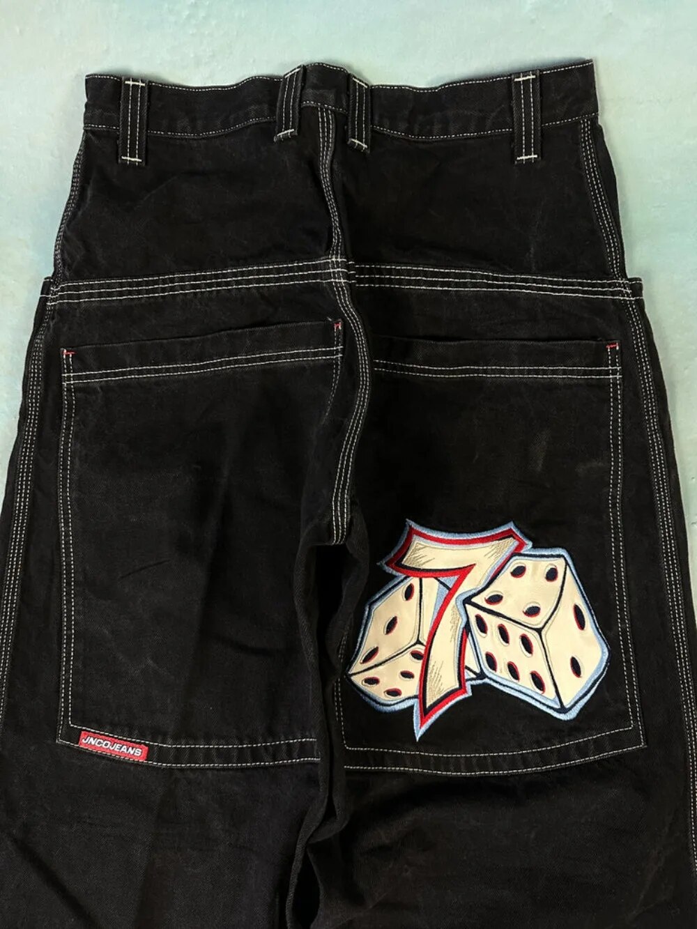 Lucky Dice Graphic Baggy Jeans