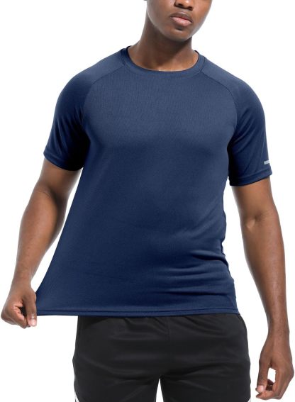 1 or 3 Pack Men's Workout Running Shirts, Dry Fit Moisture Wicking T-Shirts, Sports Gym Athletic Short Sleeve Shirts