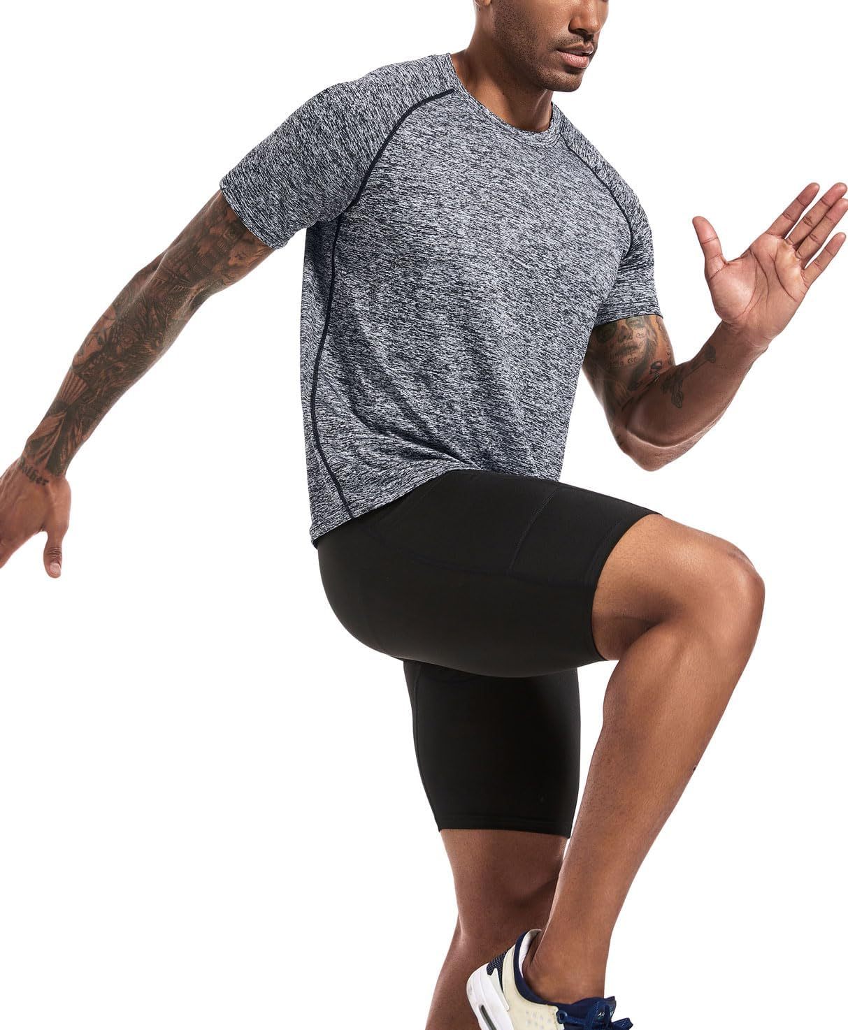 1 or 3 Pack Men's Workout Running Shirts, Dry Fit Moisture Wicking T-Shirts, Sports Gym Athletic Short Sleeve Shirts