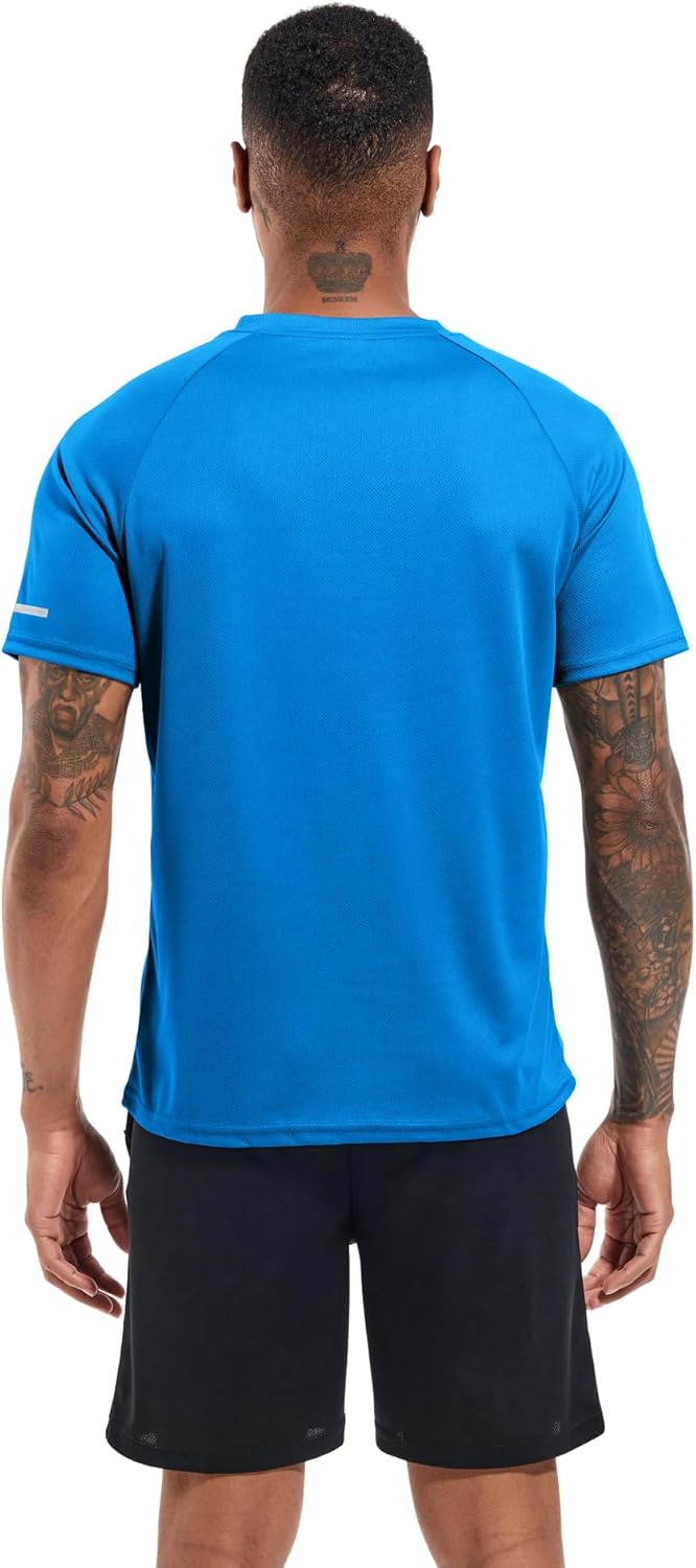 1 or 3 Pack Men's Workout Running Shirts, Dry Fit Moisture Wicking T-Shirts, Sports Gym Athletic Short Sleeve Shirts