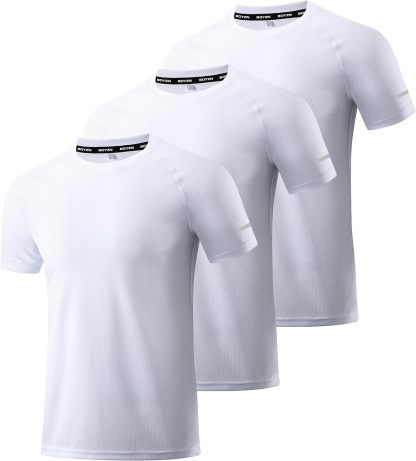 1 or 3 Pack Men's Workout Running Shirts, Dry Fit Moisture Wicking T-Shirts, Sports Gym Athletic Short Sleeve Shirts