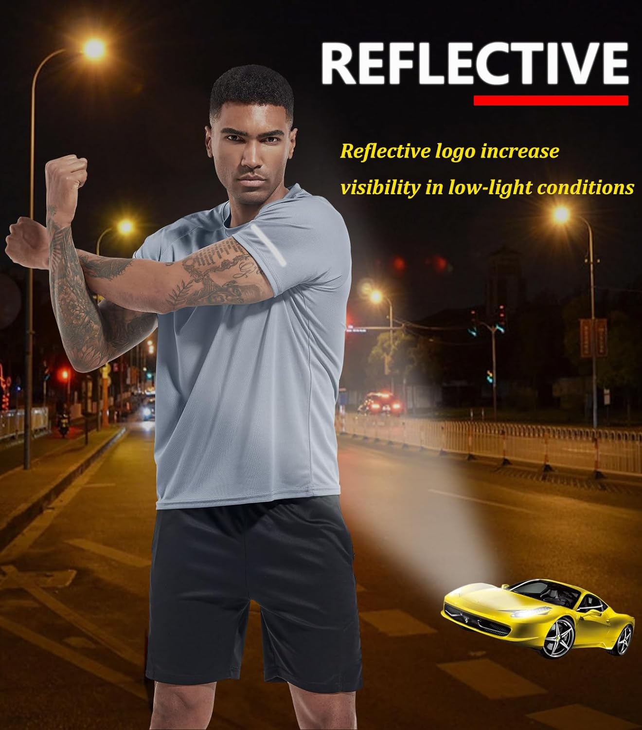 1 or 3 Pack Men's Workout Running Shirts, Dry Fit Moisture Wicking T-Shirts, Sports Gym Athletic Short Sleeve Shirts