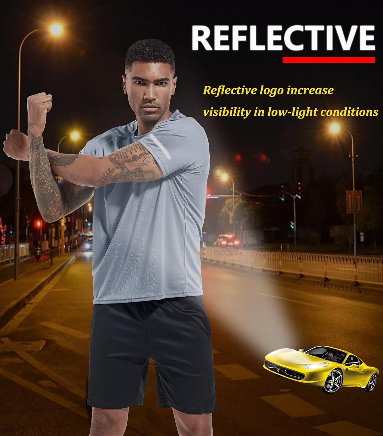 1 or 3 Pack Men's Workout Running Shirts, Dry Fit Moisture Wicking T-Shirts, Sports Gym Athletic Short Sleeve Shirts