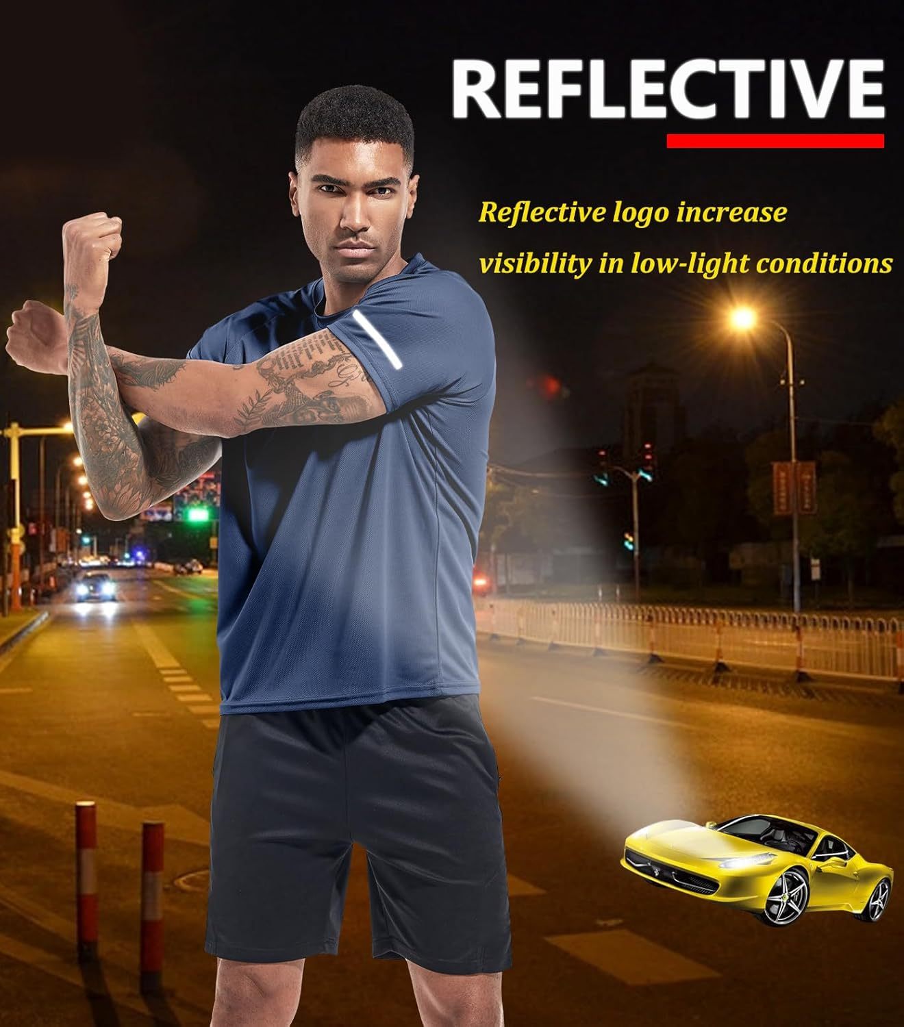 1 or 3 Pack Men's Workout Running Shirts, Dry Fit Moisture Wicking T-Shirts, Sports Gym Athletic Short Sleeve Shirts