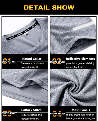 1 or 3 Pack Men's Workout Running Shirts, Dry Fit Moisture Wicking T-Shirts, Sports Gym Athletic Short Sleeve Shirts