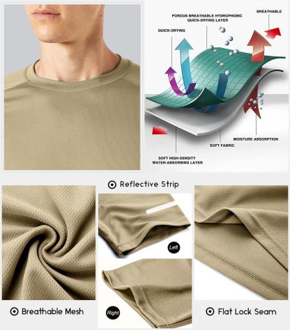 1 or 3 Pack Men's Workout Running Shirts, Dry Fit Moisture Wicking T-Shirts, Sports Gym Athletic Short Sleeve Shirts