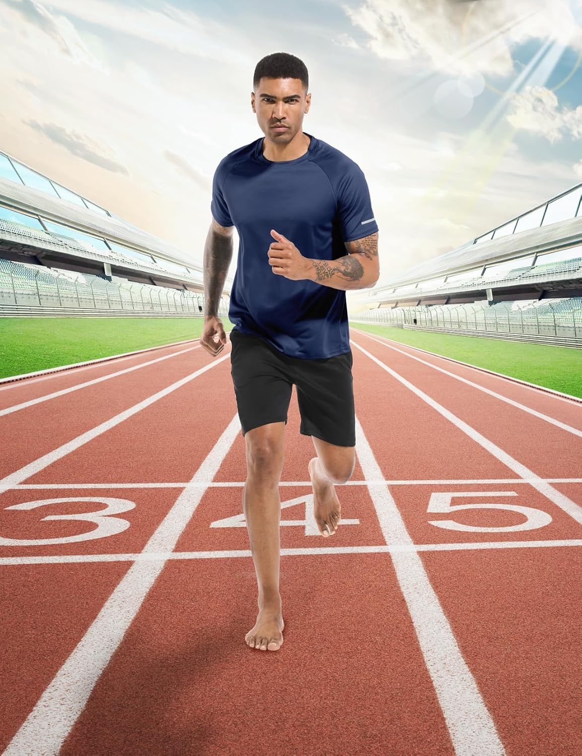 1 or 3 Pack Men's Workout Running Shirts, Dry Fit Moisture Wicking T-Shirts, Sports Gym Athletic Short Sleeve Shirts