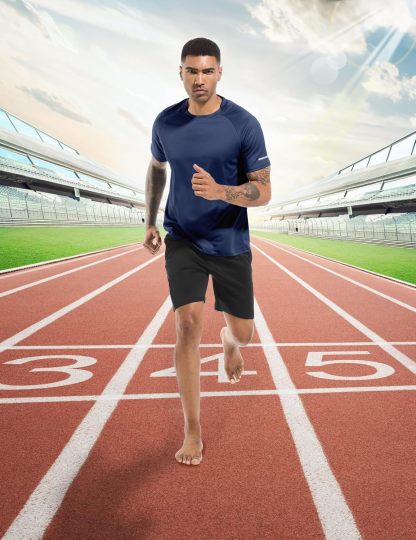 1 or 3 Pack Men's Workout Running Shirts, Dry Fit Moisture Wicking T-Shirts, Sports Gym Athletic Short Sleeve Shirts