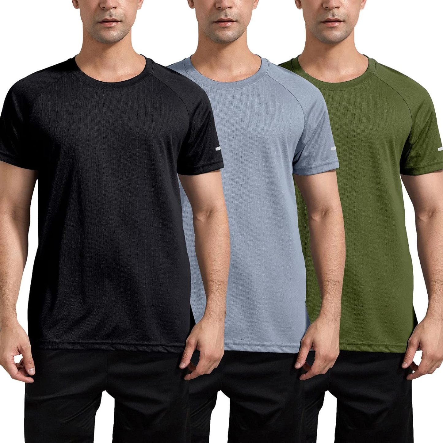 1 or 3 Pack Men's Workout Running Shirts, Dry Fit Moisture Wicking T-Shirts, Sports Gym Athletic Short Sleeve Shirts