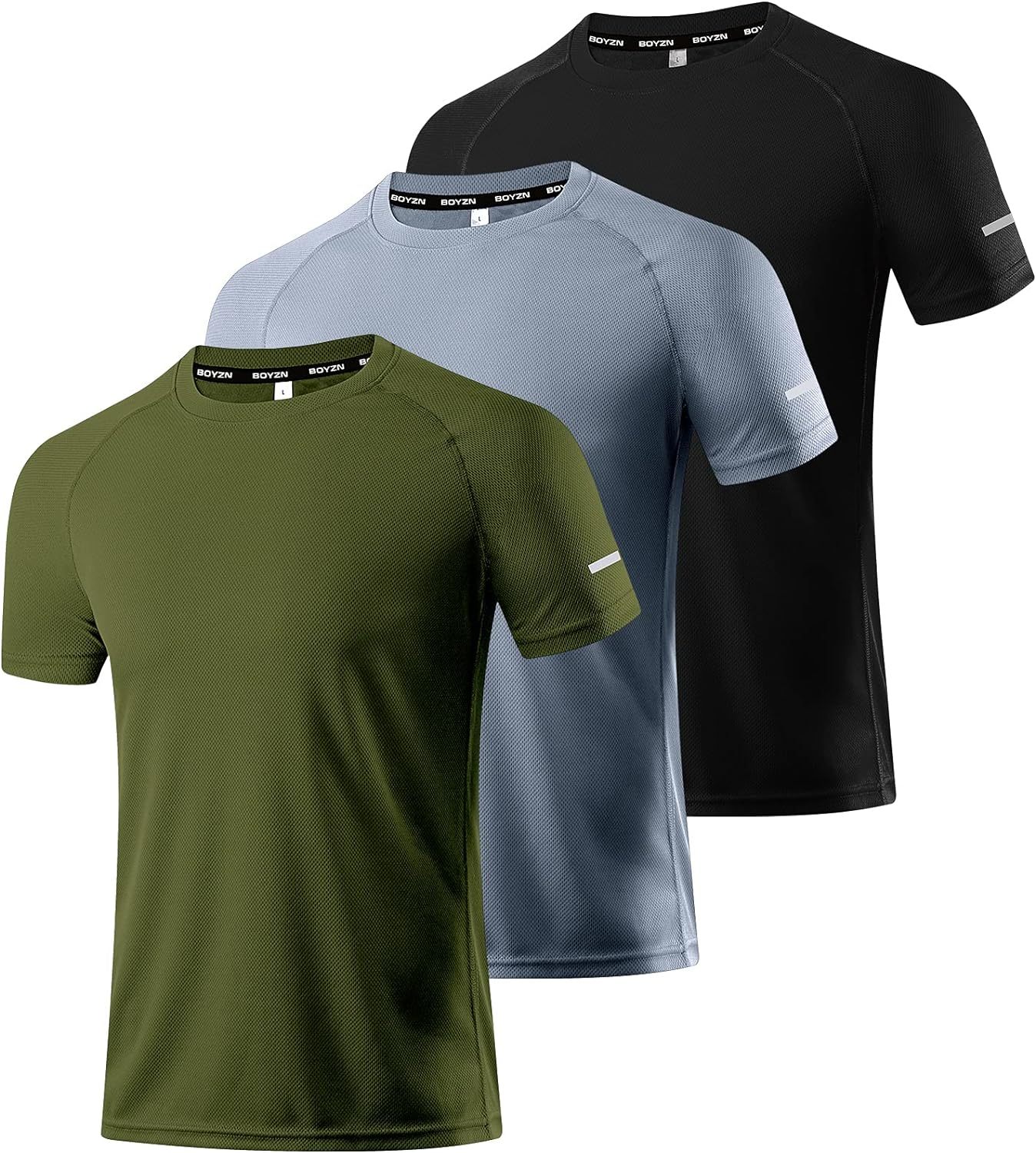 1 or 3 Pack Men's Workout Running Shirts, Dry Fit Moisture Wicking T-Shirts, Sports Gym Athletic Short Sleeve Shirts