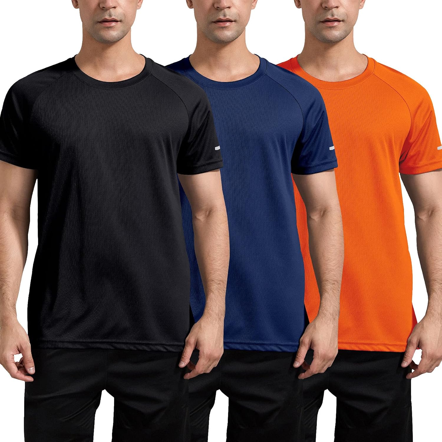 1 or 3 Pack Men's Workout Running Shirts, Dry Fit Moisture Wicking T-Shirts, Sports Gym Athletic Short Sleeve Shirts