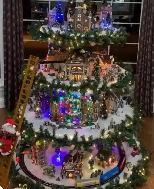 🎄Ferris Wheel Christmas Tree (With A Train, A Ferris Wheel, A Brightly Lit House And A Santa)🎄