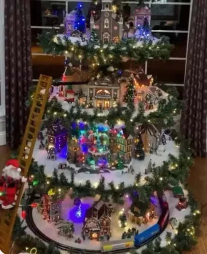 🎄Ferris Wheel Christmas Tree (With A Train, A Ferris Wheel, A Brightly Lit House And A Santa)🎄