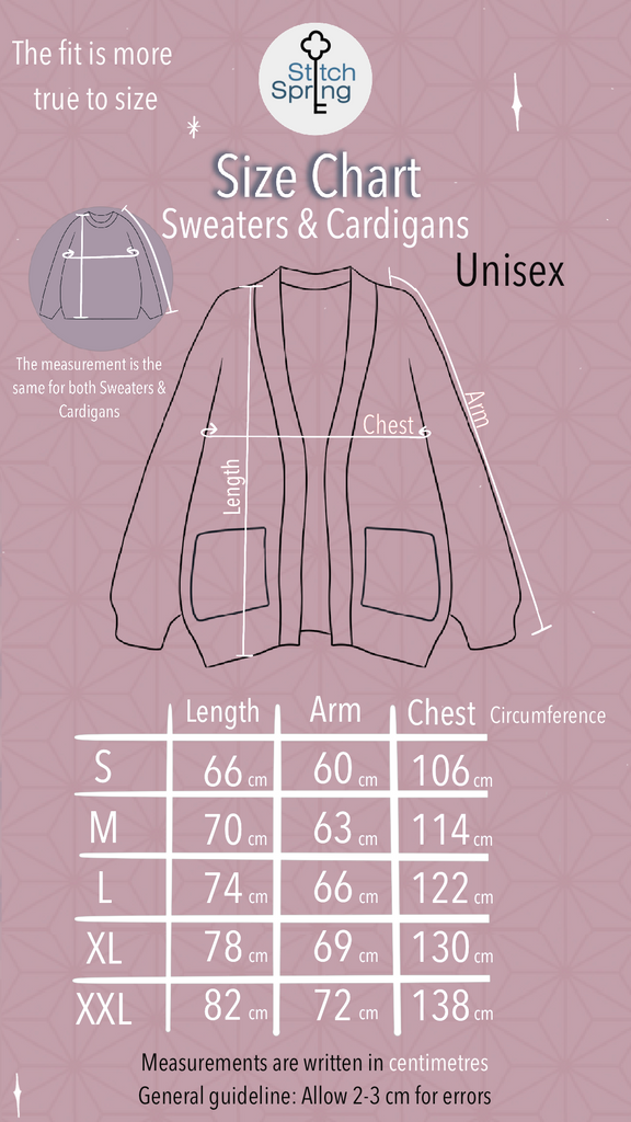 Stitch Spring Size Chart