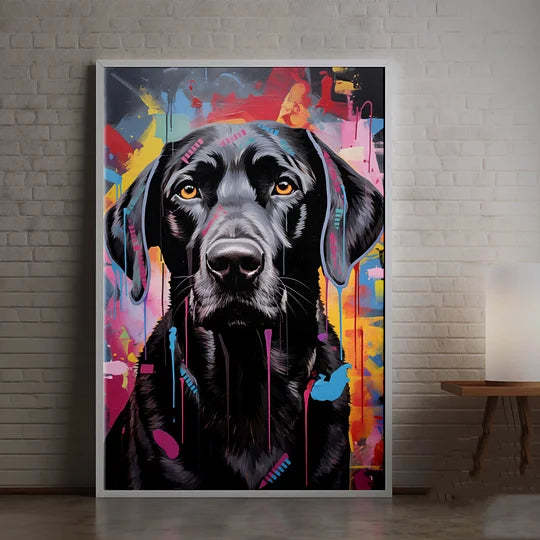 Labrador Dog Graffiti Wall Art Pet Potrait Canvas