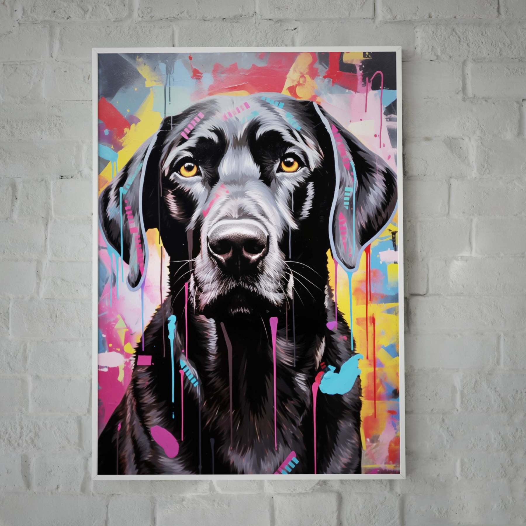 Labrador Dog Graffiti Wall Art Pet Potrait Canvas