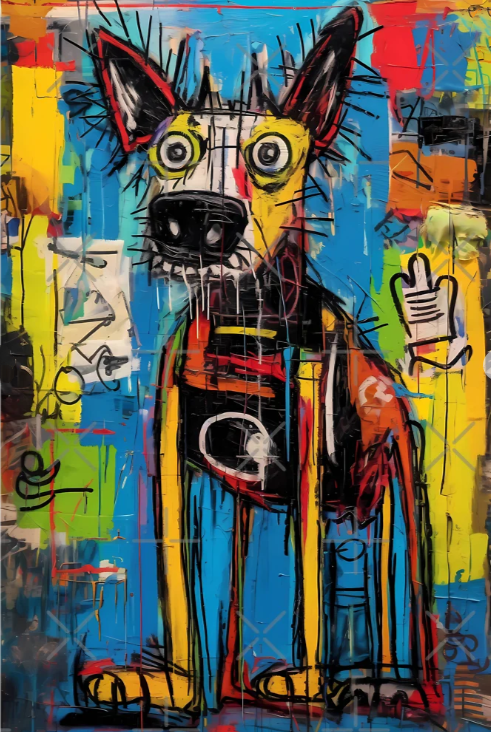 Abstract Cartoon Custom Pet Portrait Canvas