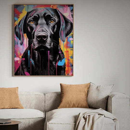 Labrador Dog Graffiti Wall Art Pet Potrait Canvas