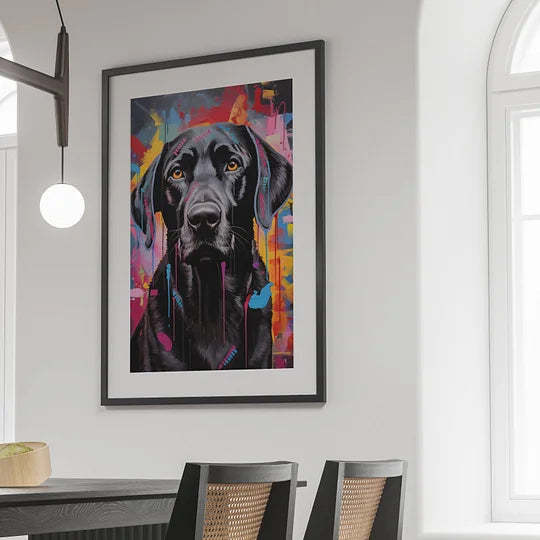 Labrador Dog Graffiti Wall Art Pet Potrait Canvas