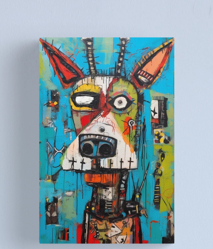 Abstract Cartoon Custom Pet Portrait Canvas