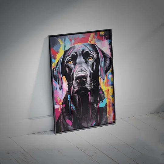 Labrador Dog Graffiti Wall Art Pet Potrait Canvas