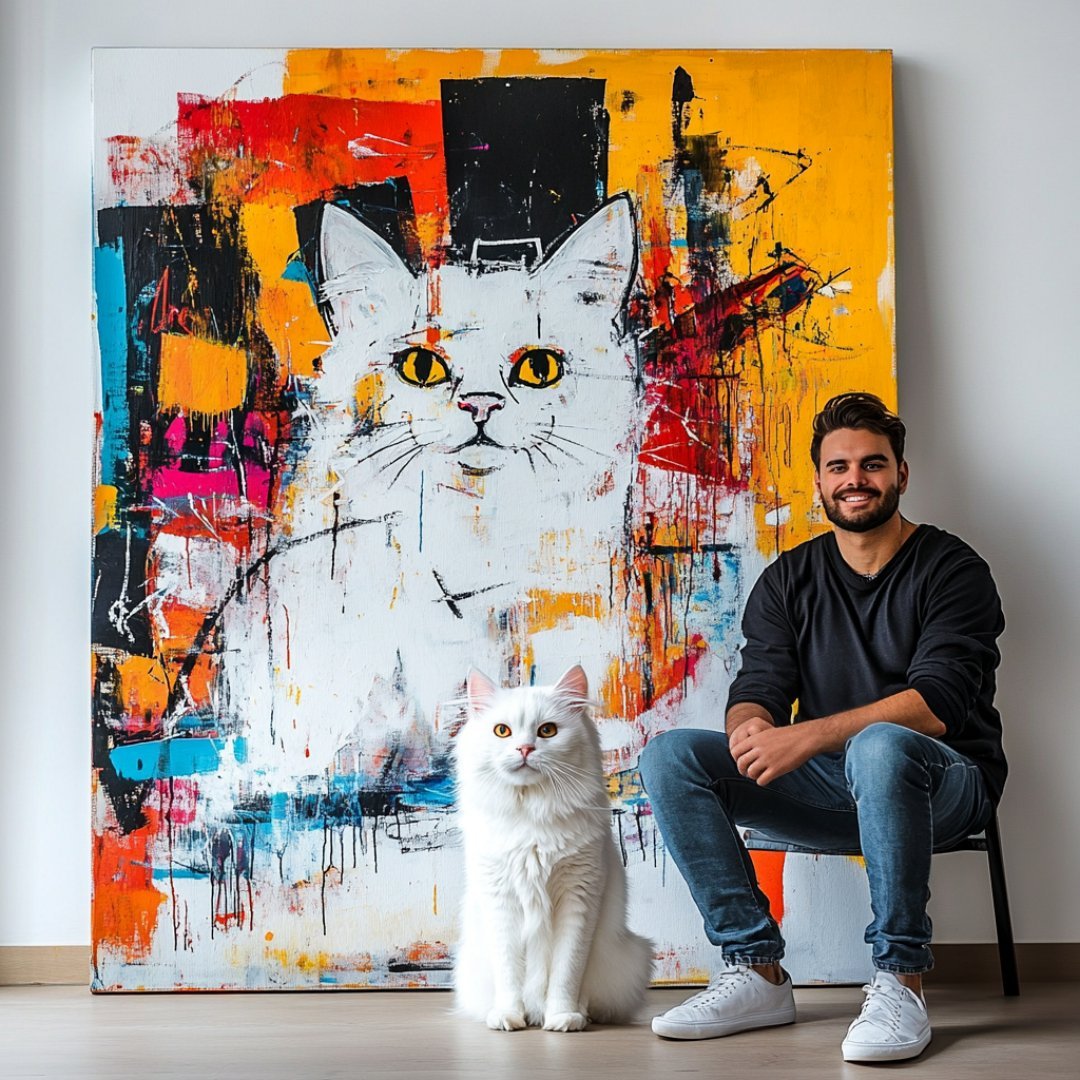 Custom Pet Portrait - Basquiat Style - NIKOCANVAS