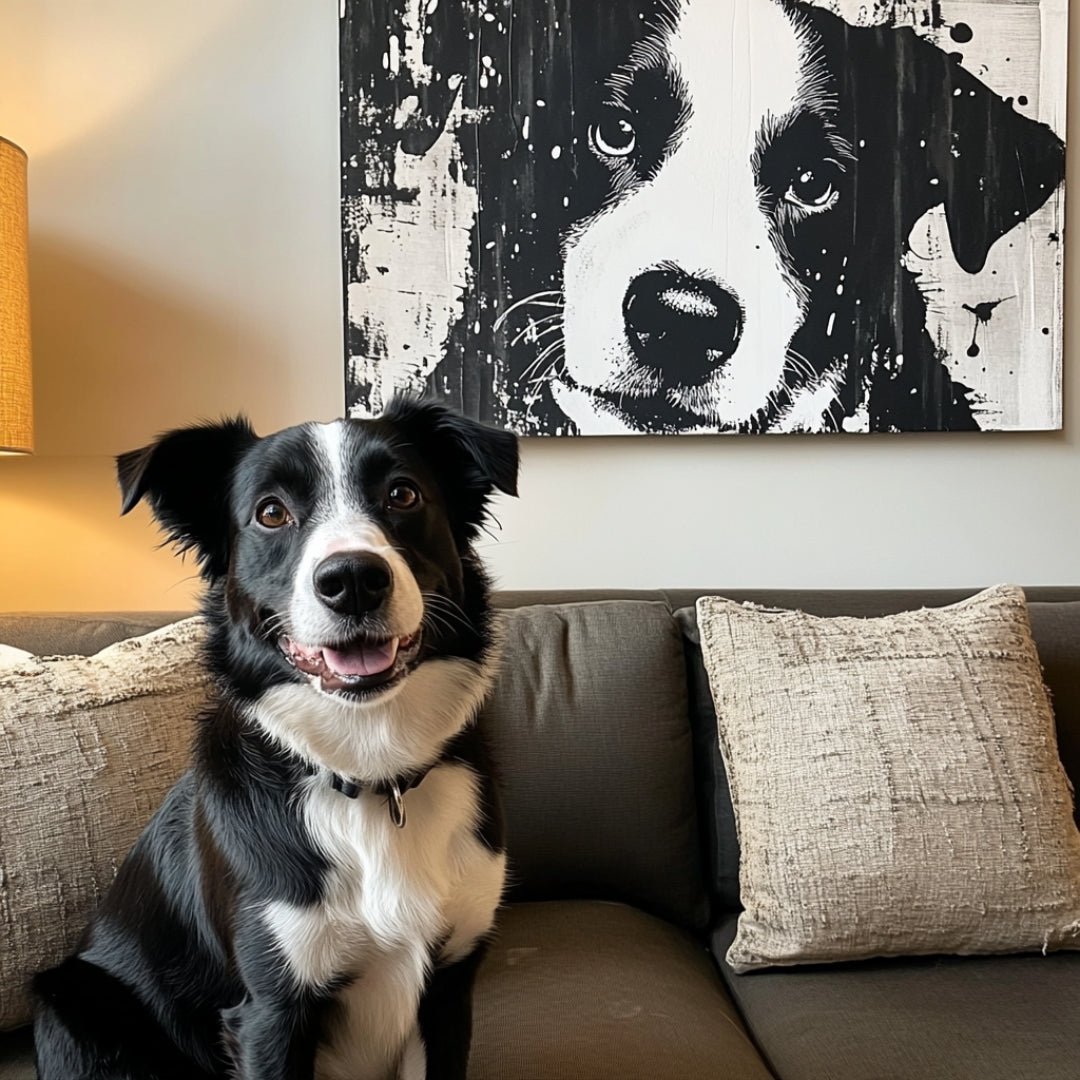Custom Pet Portrait - Black & White Style - NIKOCANVAS