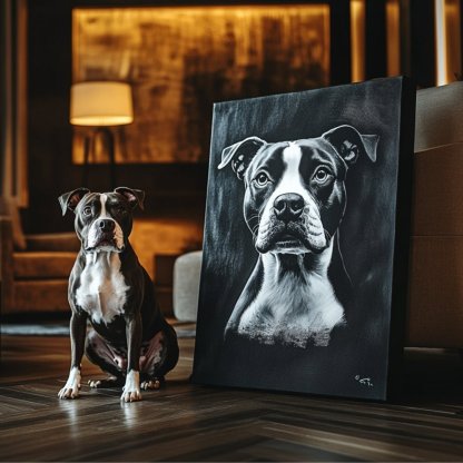 Custom Pet Portrait - Black & White Style