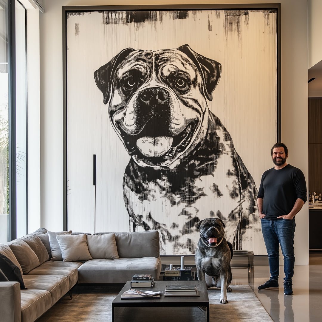 Custom Pet Portrait - Black & White Style - NIKOCANVAS