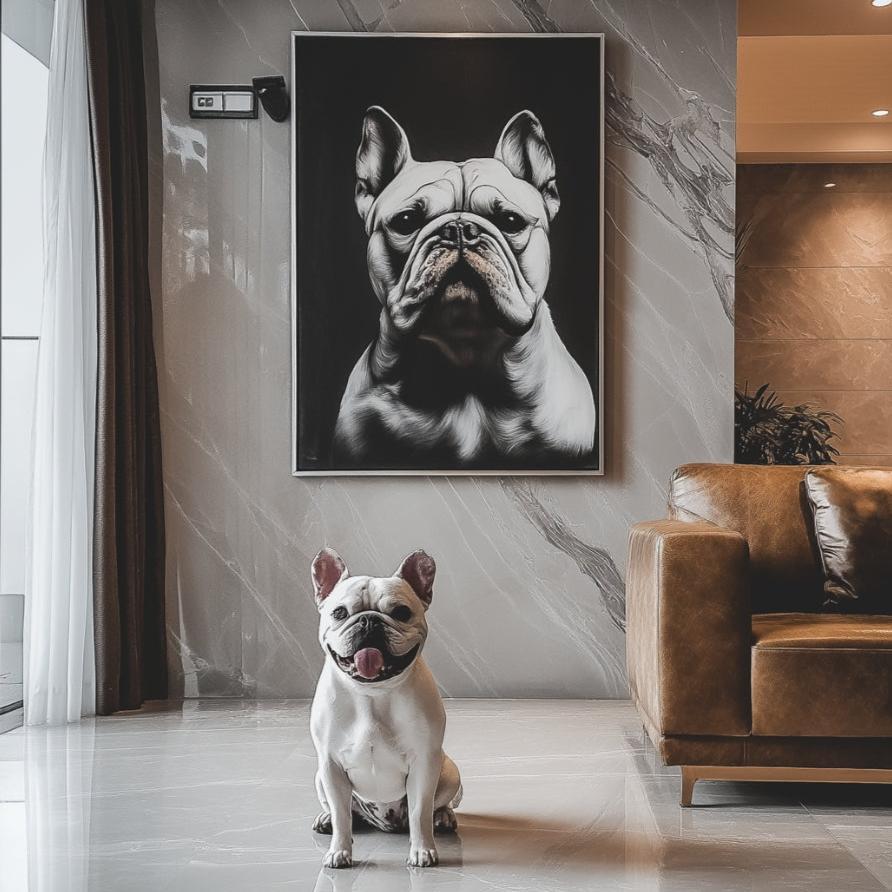 Custom Pet Portrait - Black & White Style - NIKOCANVAS